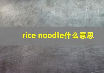 rice noodle什么意思